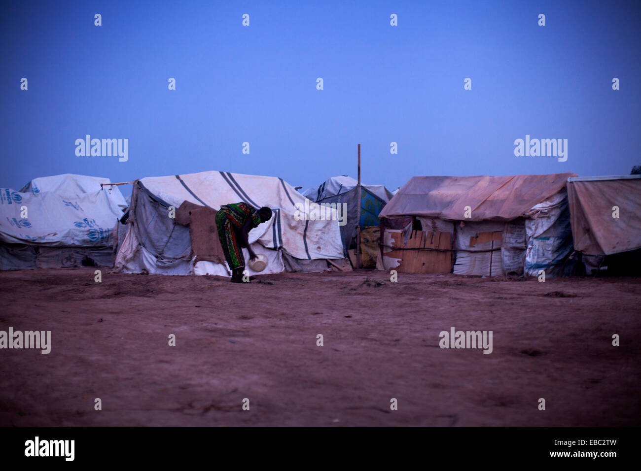 Per il campo per sfollati interni, Bangui Repubblica Centrale Africana Foto Stock