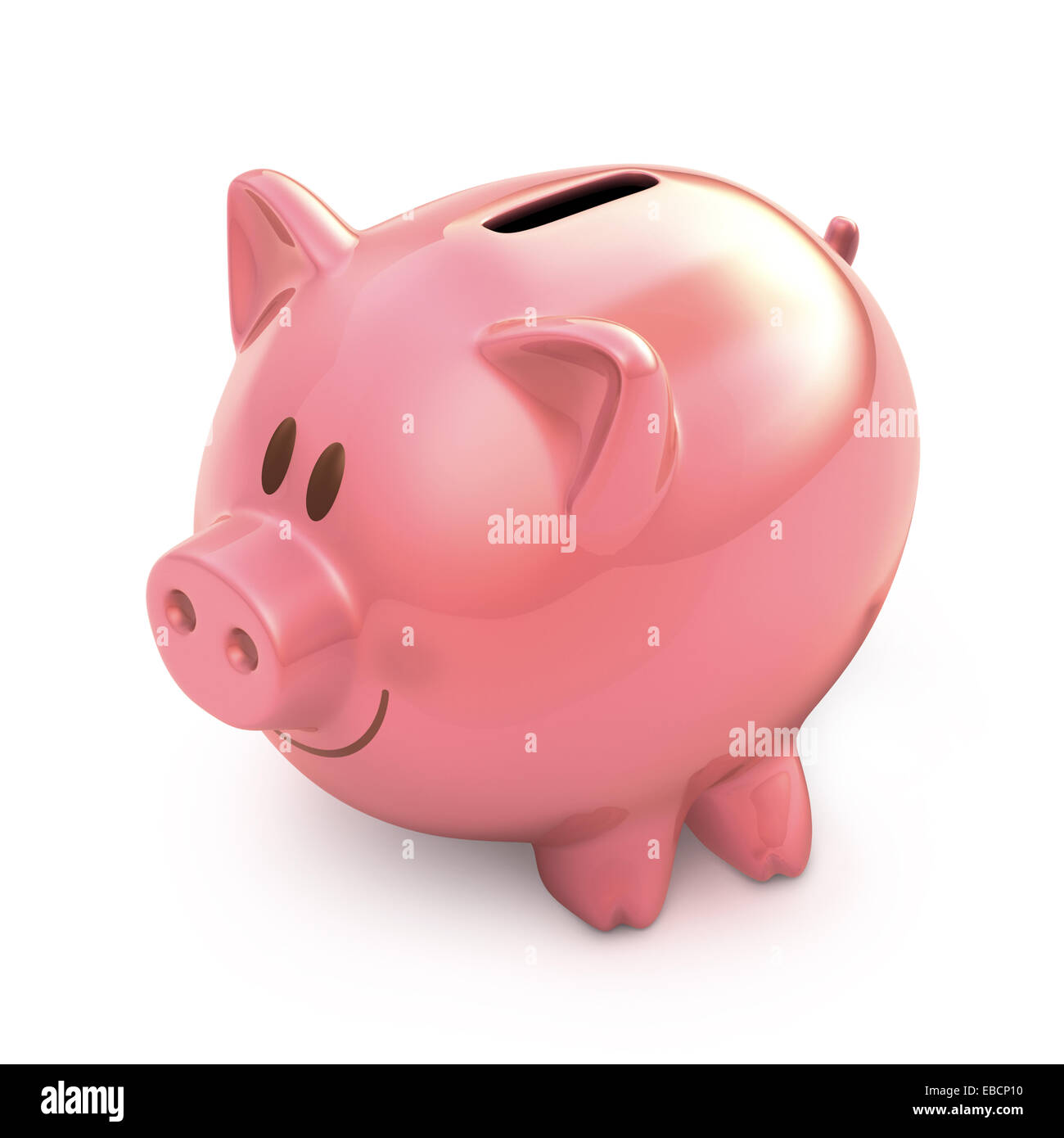 Salvadanaio su sfondo bianco con percorso di clipping incluso. Foto Stock