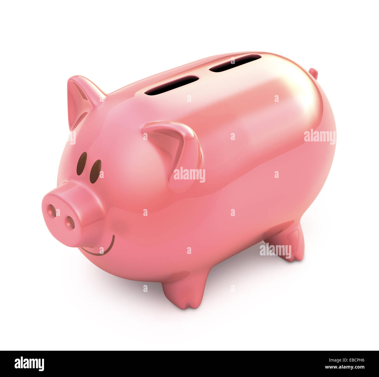 Salvadanaio su sfondo bianco con percorso di clipping incluso. Foto Stock