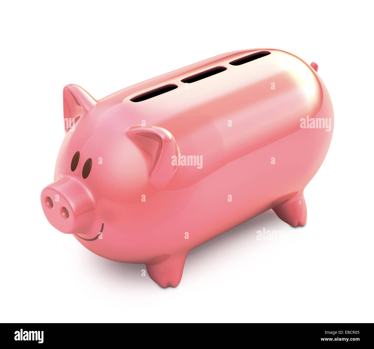 Salvadanaio su sfondo bianco con percorso di clipping incluso. Foto Stock