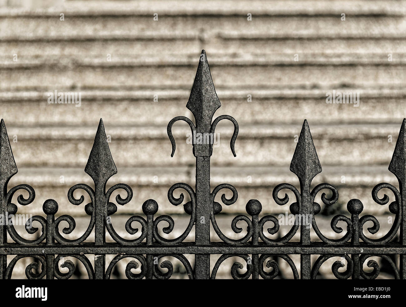 Ornate iron gate dettaglio. Foto Stock