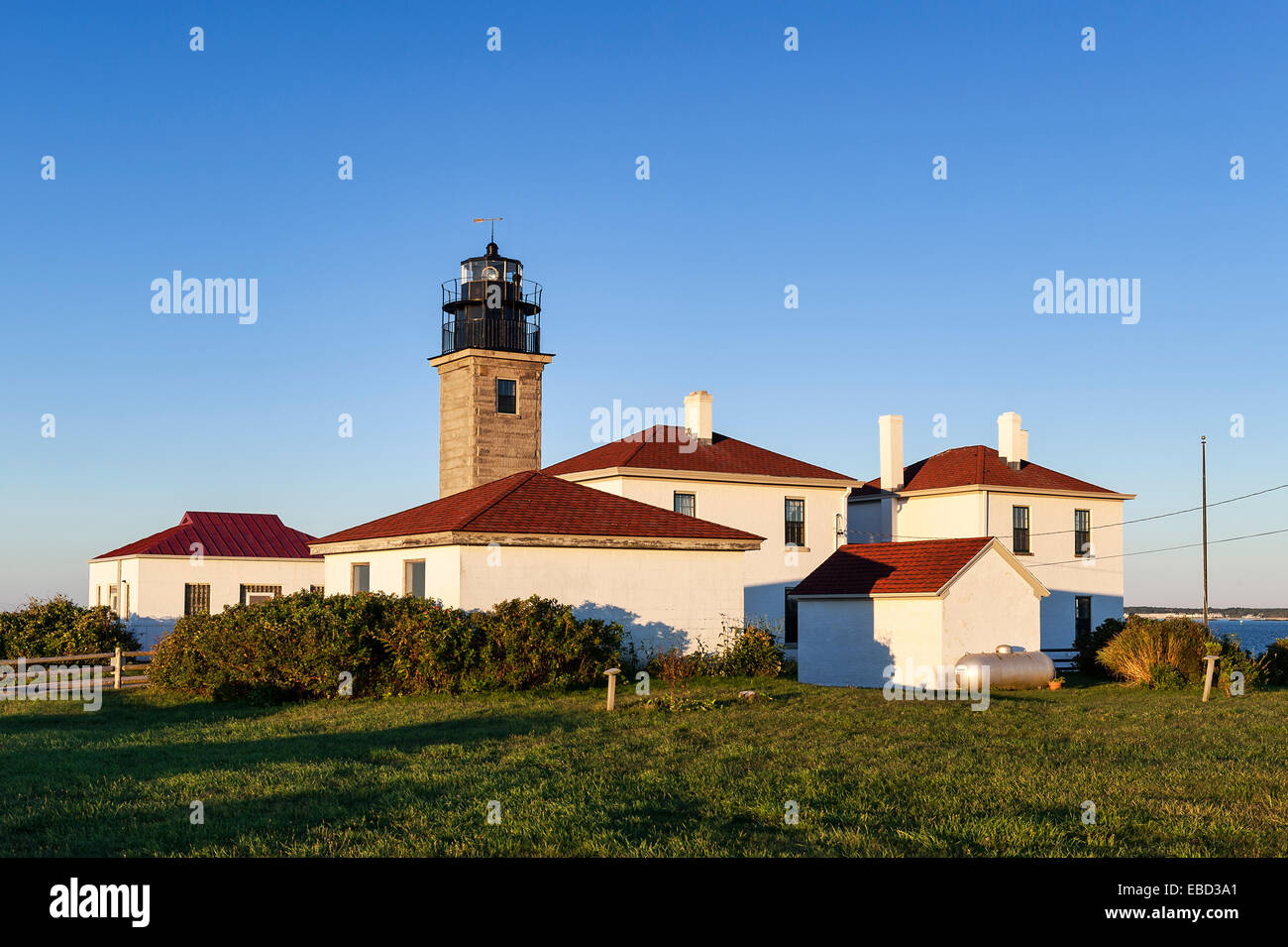 Coda di castoro faro, coda di castoro del Parco Statale di Jamestown, Rhode Island, Stati Uniti d'America. Foto Stock