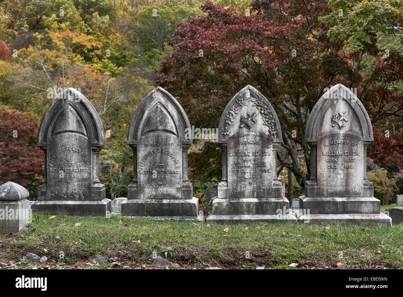 Di Sleepy Hollow cimitero, Sleepy Hollow, New York, Stati Uniti d'America Foto Stock