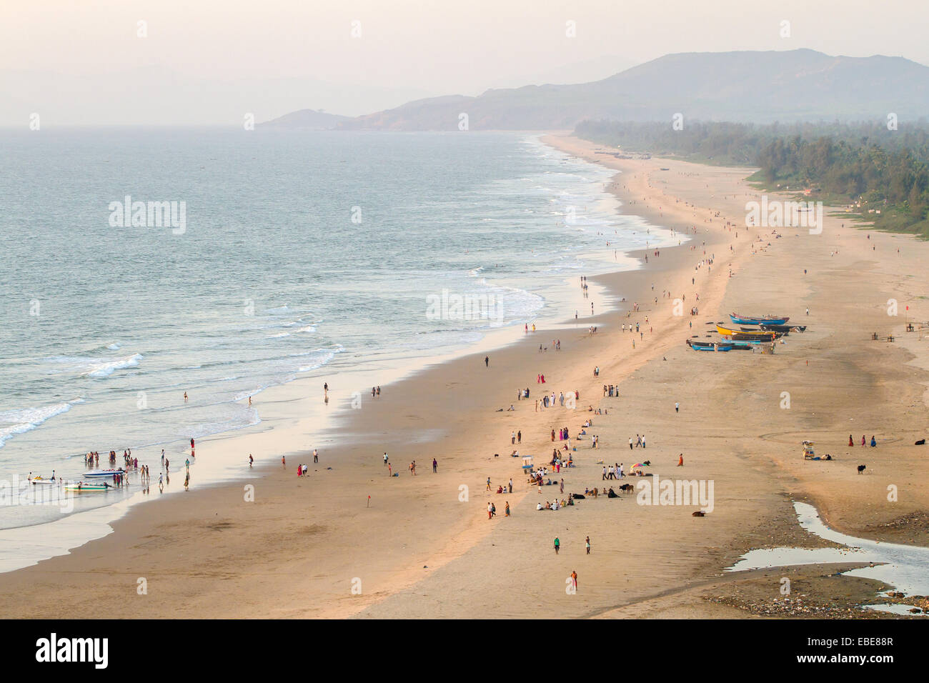 Vista della spiaggia di Gokarna, India. Foto Stock