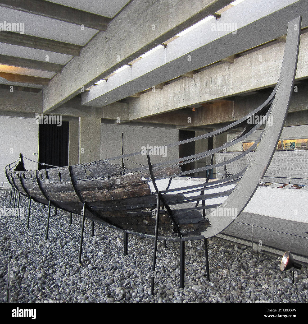 Qui in questa foto si vede Skuldelev 5, un vascello vichingo. Esso è stato costruito con legno di Danimarca - rovere, frassino e pino. Dimensioni, Foto Stock
