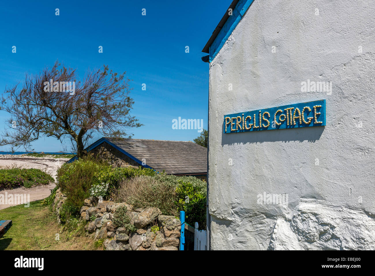 Cottage su sant Agnese isola. Isole Scilly. Cornwall Regno Unito Foto Stock