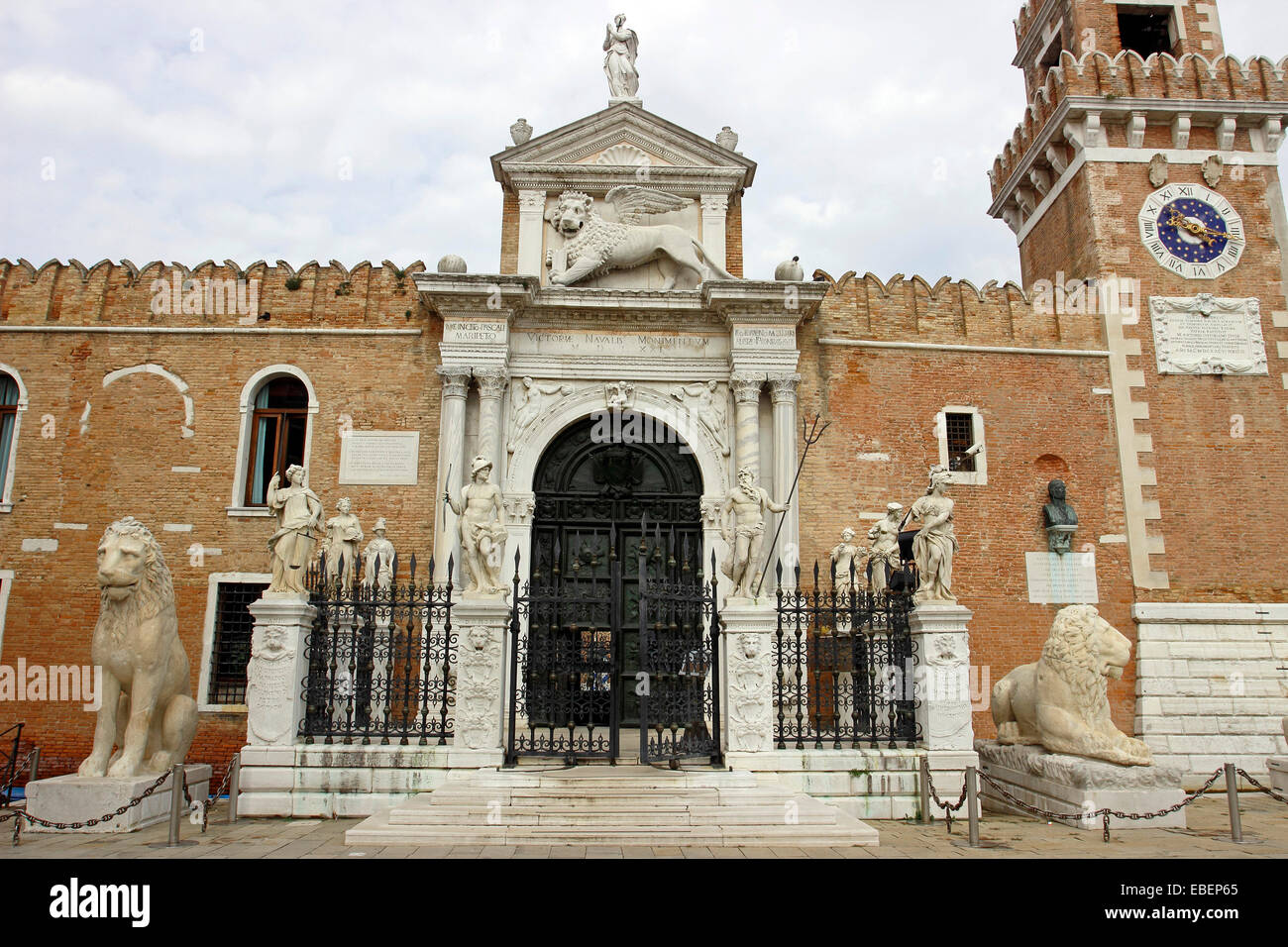 Venezia Italia il vecchio Arsenale Veneziano gateway di cantiere Foto Stock