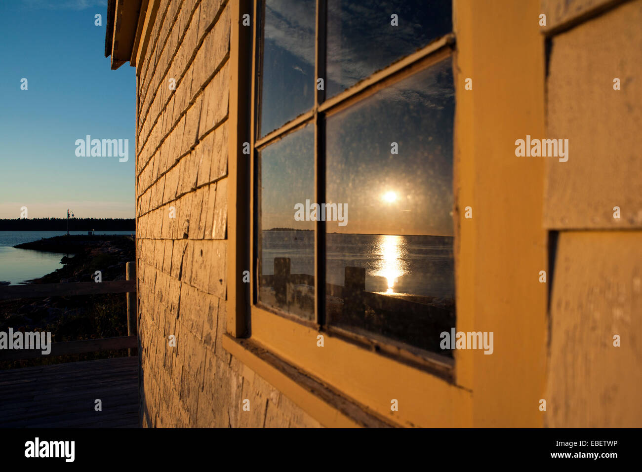 Sunrise riflessioni in Northport, Prince Edward Island, Canada Foto Stock
