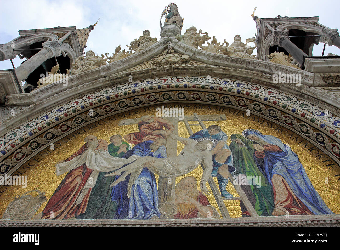 Venezia Basilica di San Marco mosaici esterno Foto Stock