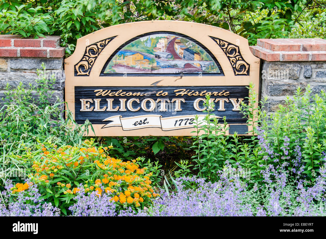Benvenuti nella storica città di Ellicott Foto Stock