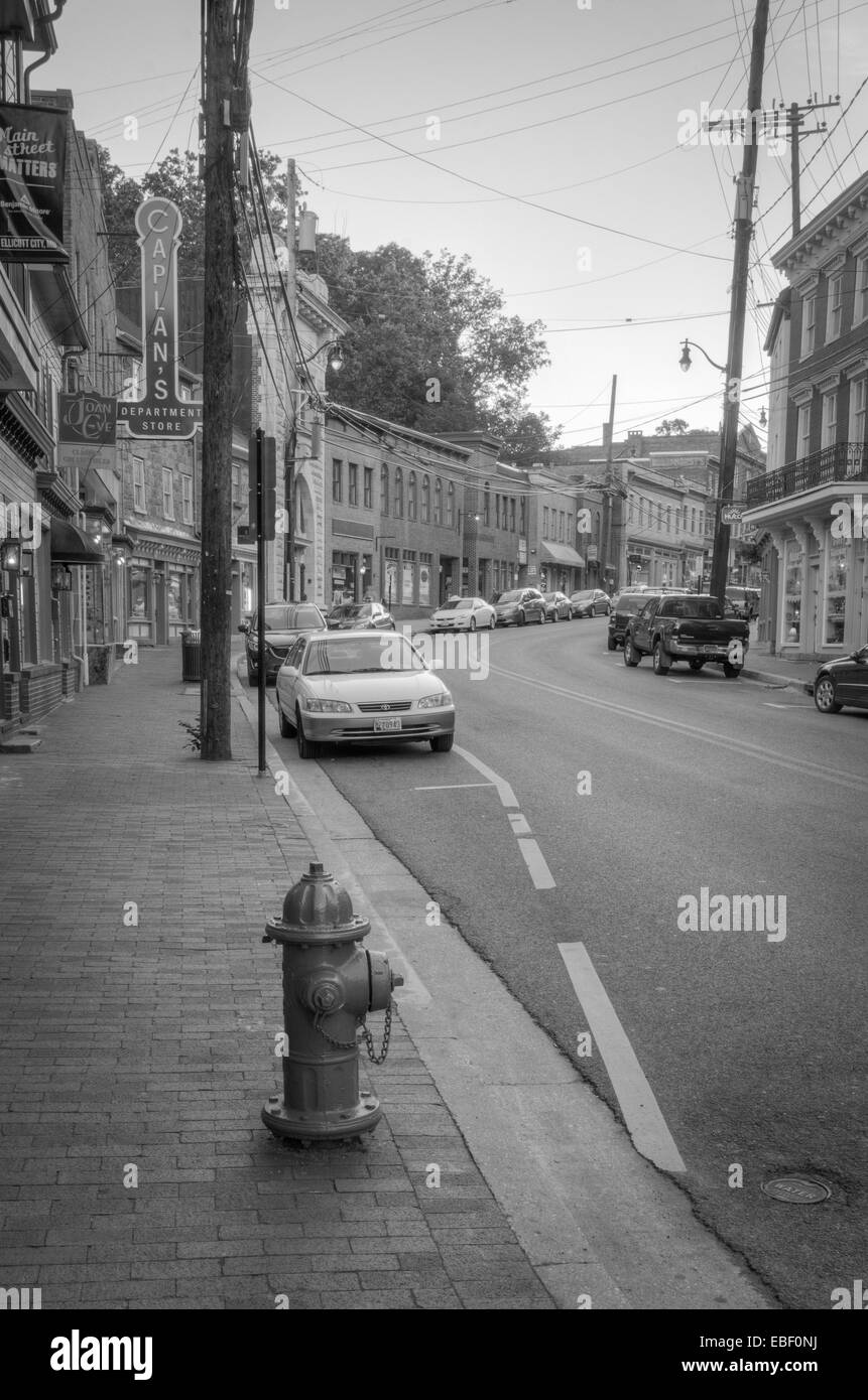 Strada principale nella città Elicott, Maryland Foto Stock