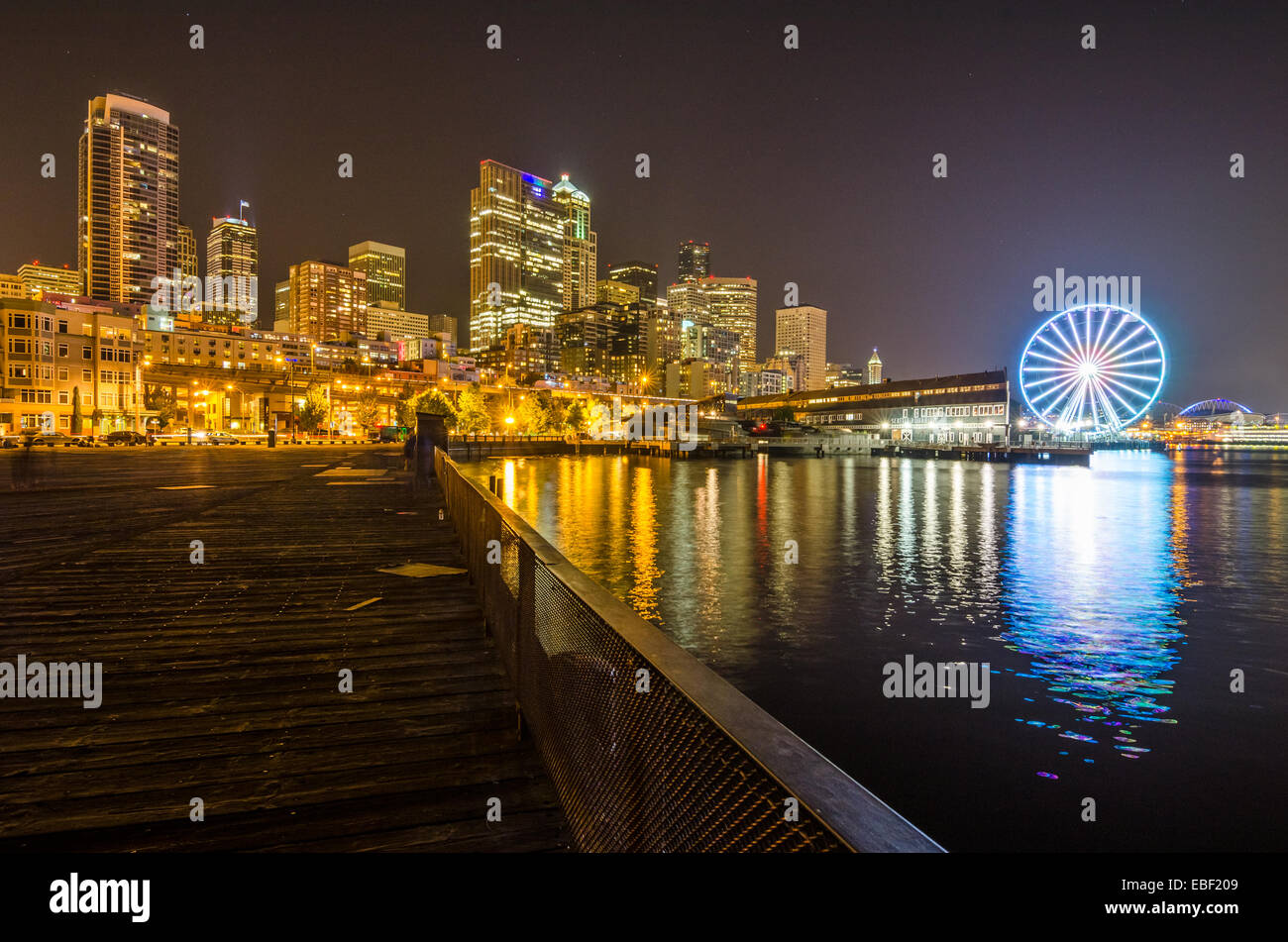 La grande ruota di Seattle Foto Stock