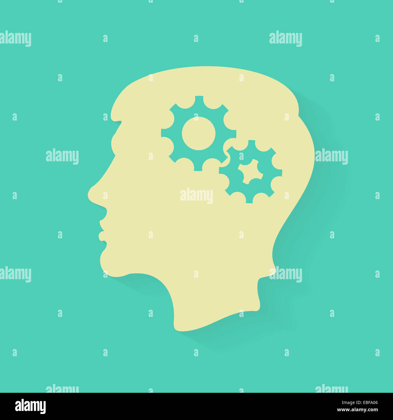 Testa di Silhouette pensa EPS 8 formato di file Foto Stock