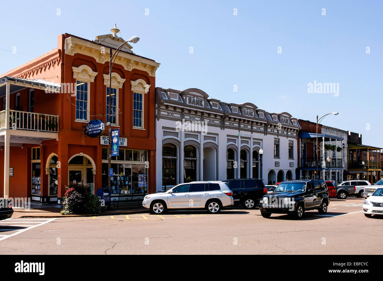 La piazza della città di Oxford Mississippi Foto Stock