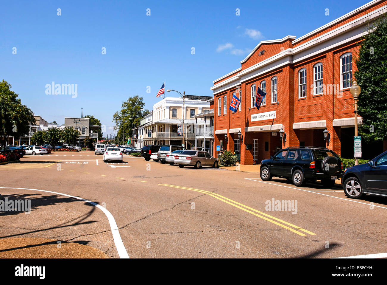 La piazza della città di Oxford Mississippi Foto Stock