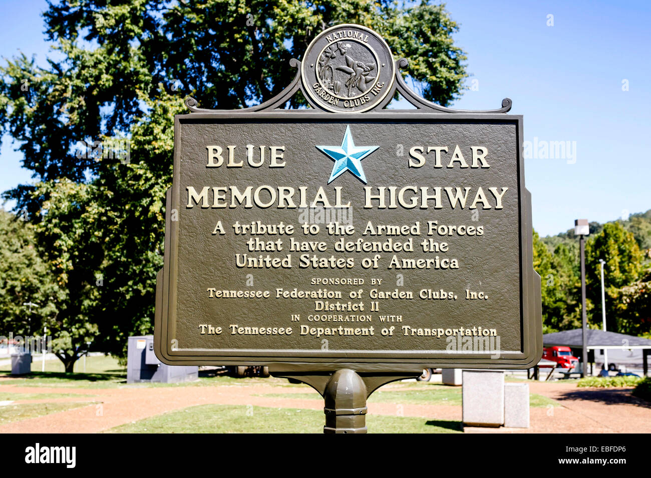 Blue Star Memorial Highway omaggio Storico di placca Foto Stock