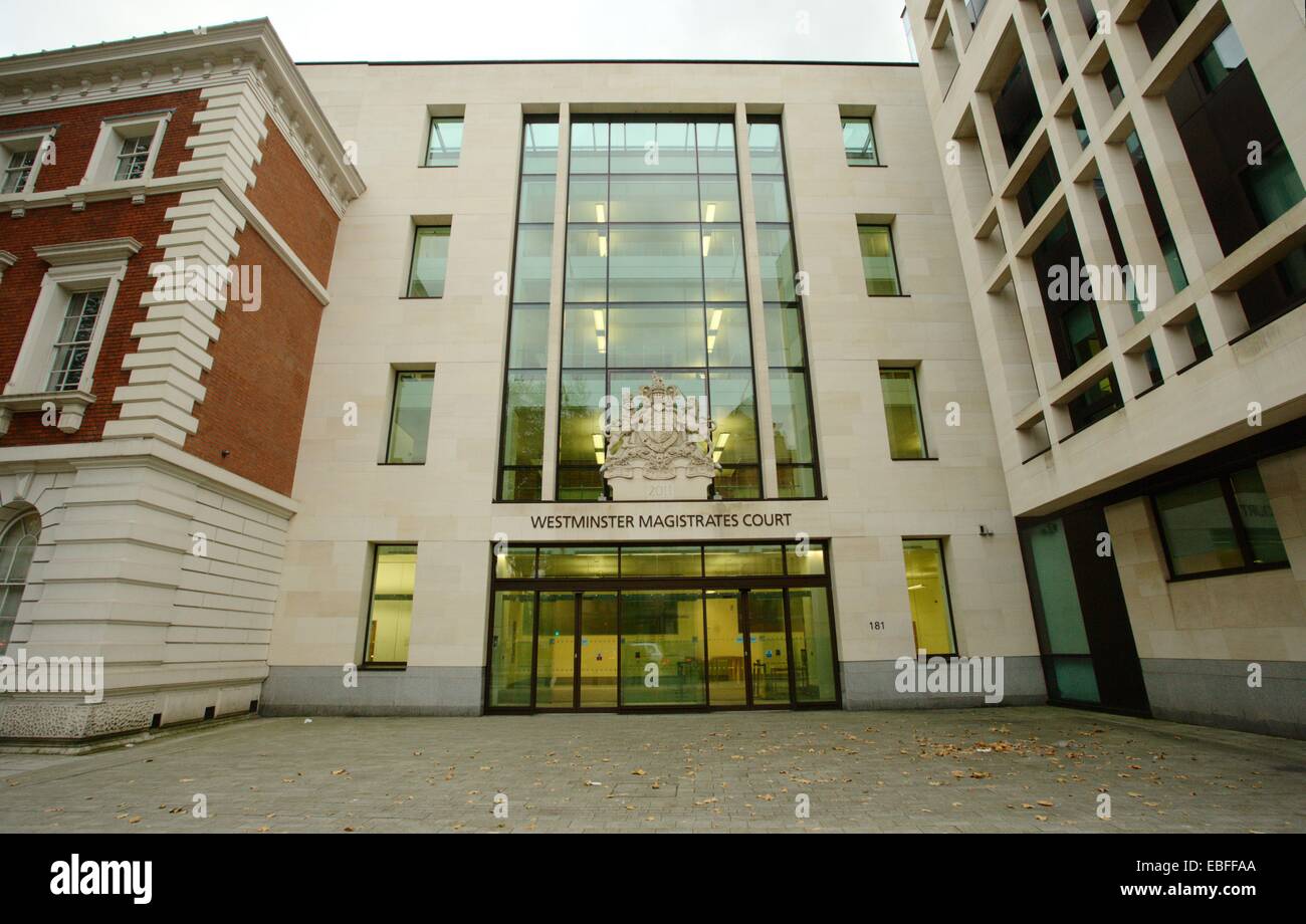 Vista generale GV di Westminster Magistrates Court, 181 Marylebone Road, Londra, Gran Bretagna, NW1 5BR Foto Stock