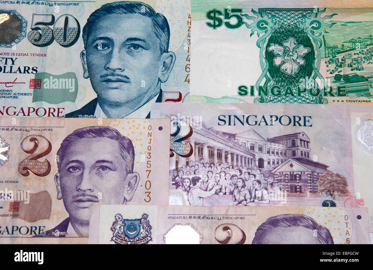 Dollaro di Singapore Banconote Foto Stock