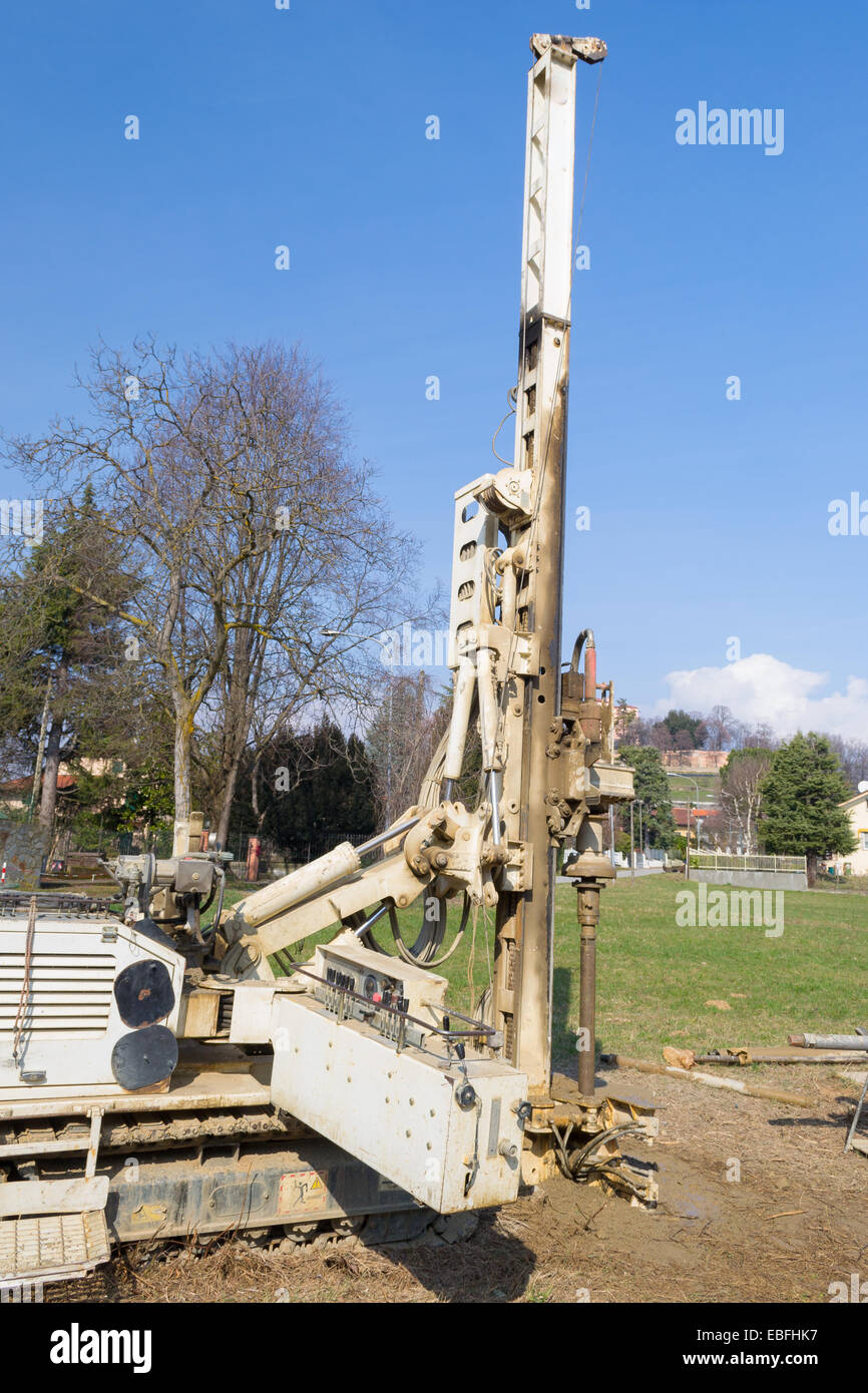 Attrezzatura di perforazione per ingegneria geotecnica scopo. Foto Stock