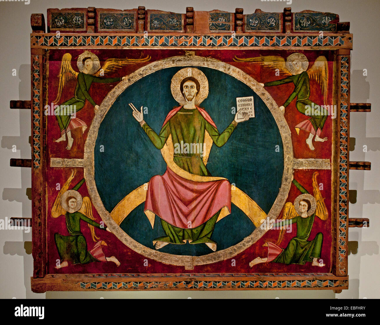 Baldacchino Tavèrnoles Catalogna. La Seu d'Urgell 1200 medievale romanica arte monastero di Sant Serni de Tavèrnoles Spagna - Spagnolo Foto Stock