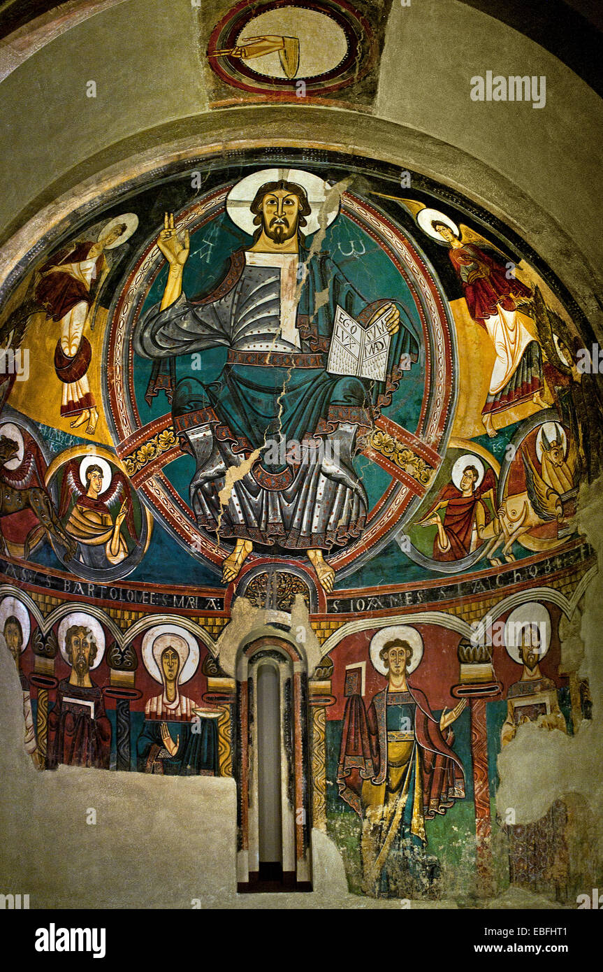Abside di Sant Climent de Taüll - Mestre de Taüll (Apocalisse Isaia ed Ezechiele) Cristo il giorno del giudizio 1123 Spagna - Spagnolo Foto Stock