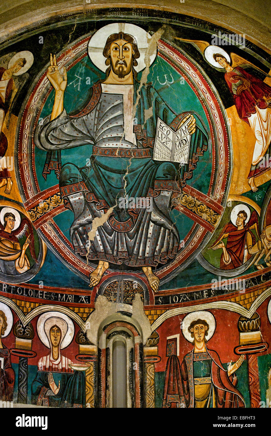 Abside di Sant Climent de Taüll - Mestre de Taüll (Apocalisse Isaia ed Ezechiele) Cristo il giorno del giudizio 1123 Spagna - Spagnolo Foto Stock