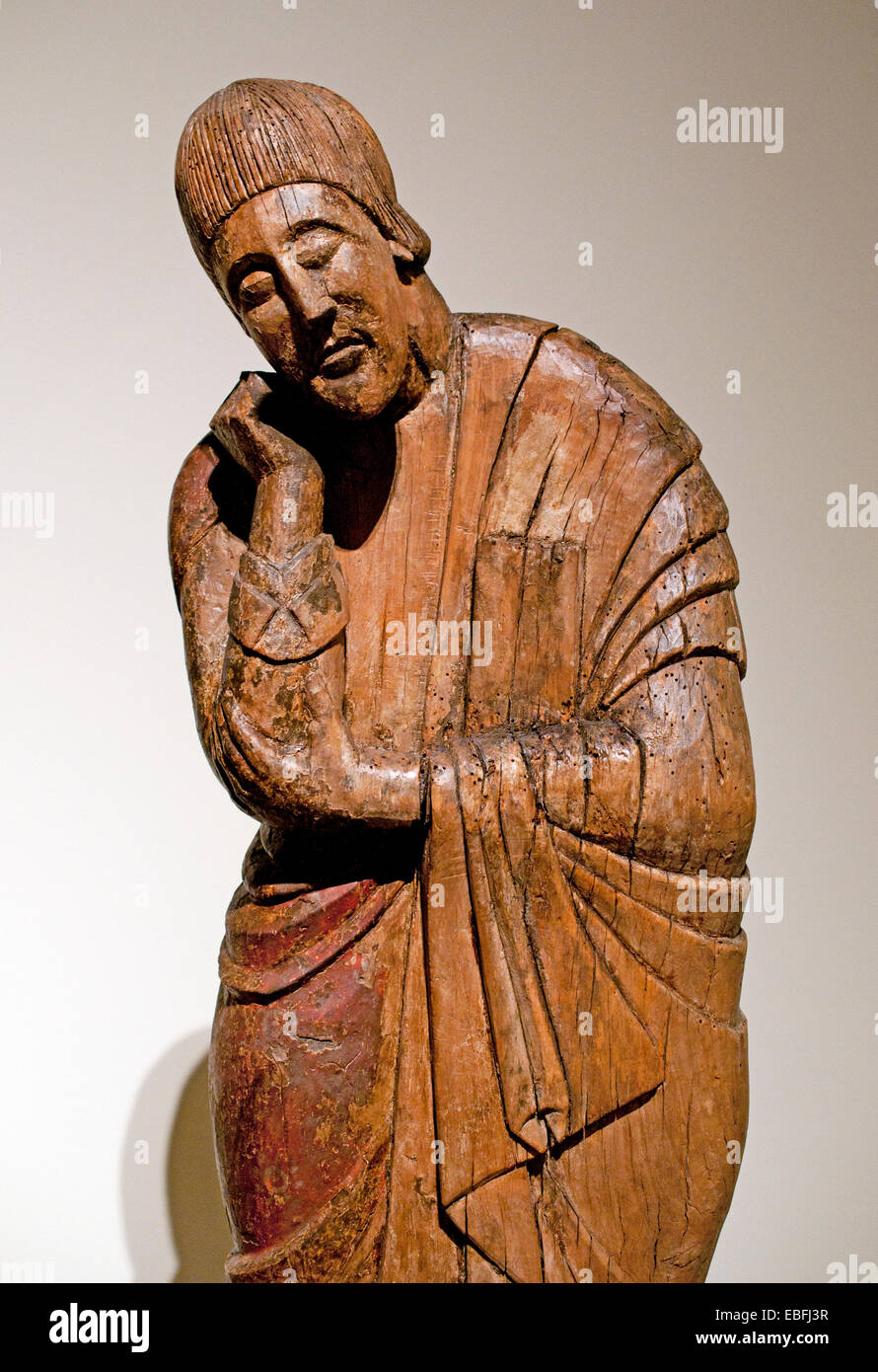 St John Discesa dalla Croce - Erill la Vall medievale romanica 12 cent Santa Eulàlia d'Erill la Vall de Boí Alta Ribagorça Foto Stock