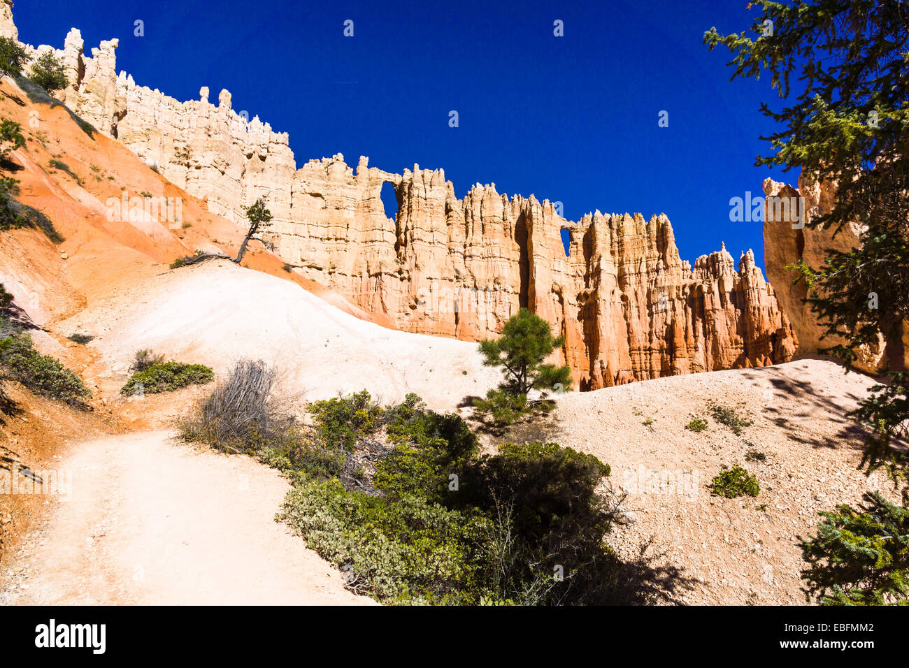 Una parete di finestre. Parco Nazionale di Bryce Canyon, Utah, Stati Uniti d'America. Foto Stock