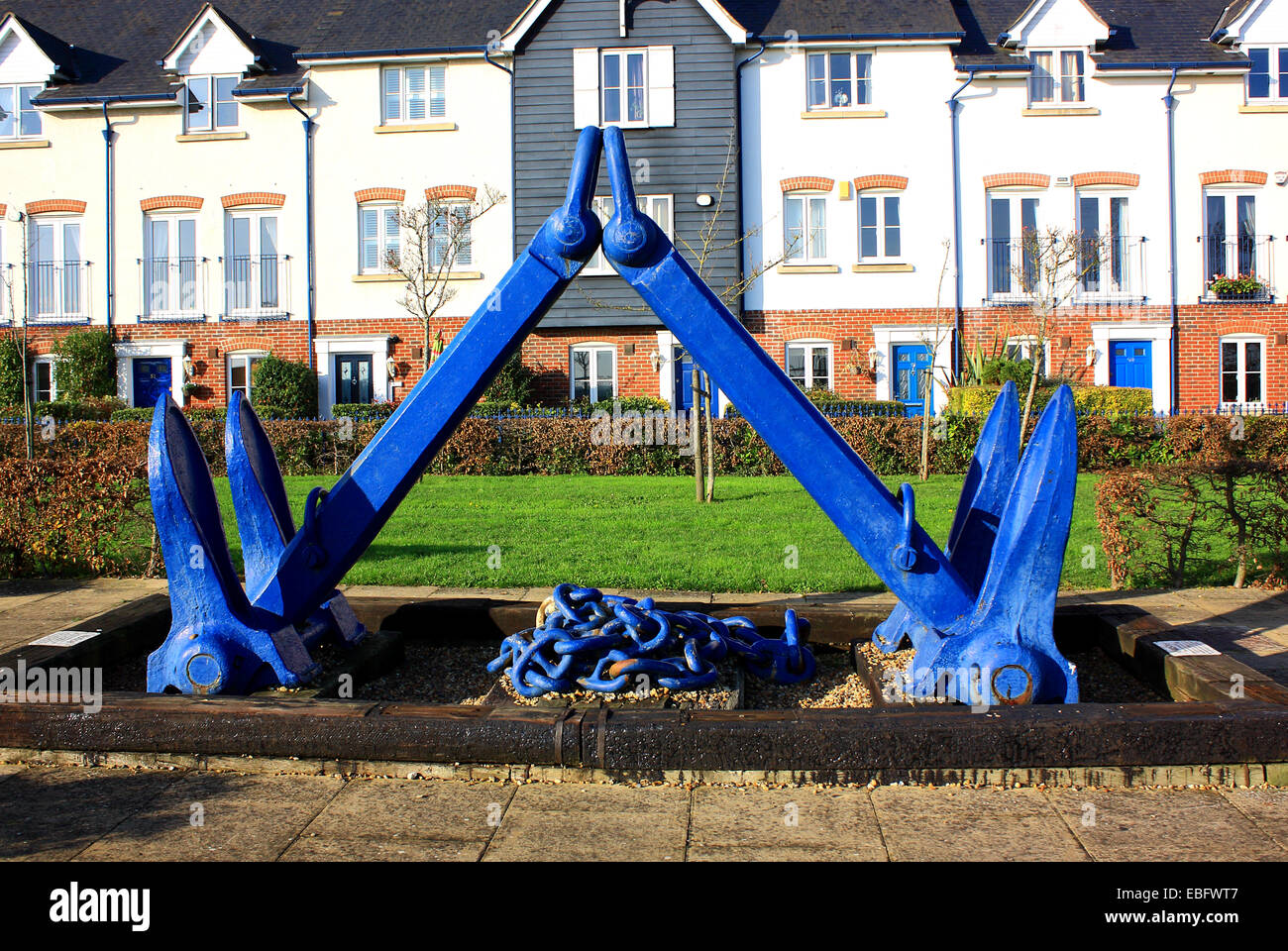 Un display di ancore dal Riverside a Upnor Foto Stock