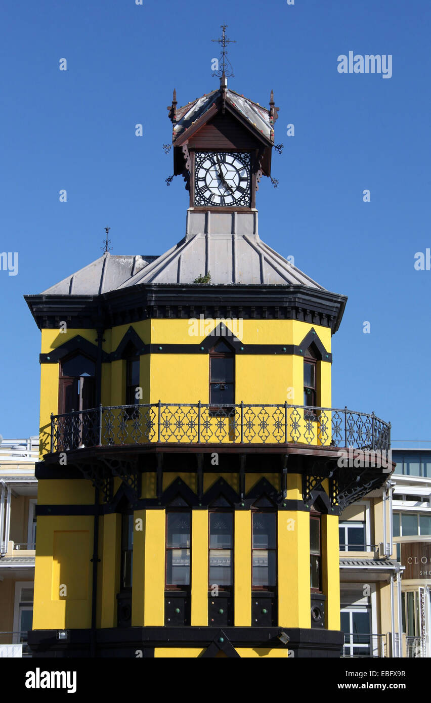 Famosa Torre dell'orologio sul lungomare a Città del Capo in Sud Africa Foto Stock