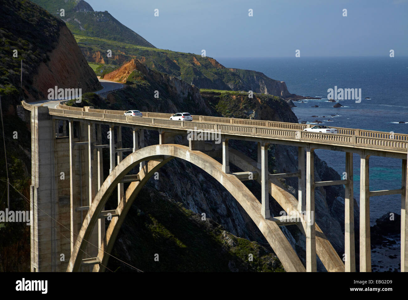 Bixby Creek Bridge, Pacific Coast Highway, Big Sur, Central Coast, CALIFORNIA, STATI UNITI D'AMERICA Foto Stock