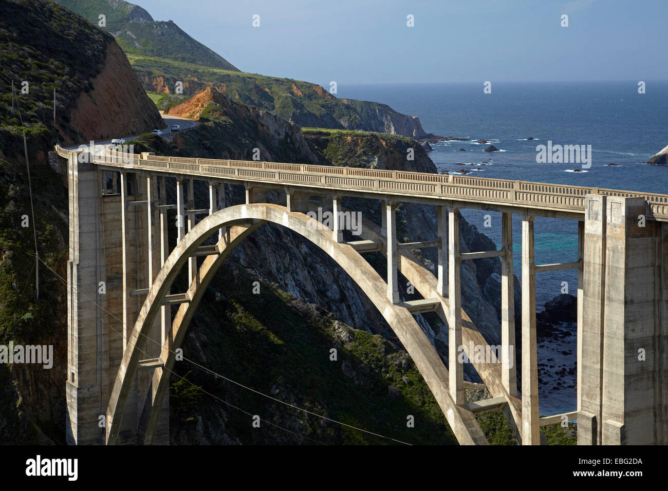 Bixby Creek Bridge, Pacific Coast Highway, Big Sur, Central Coast, CALIFORNIA, STATI UNITI D'AMERICA Foto Stock