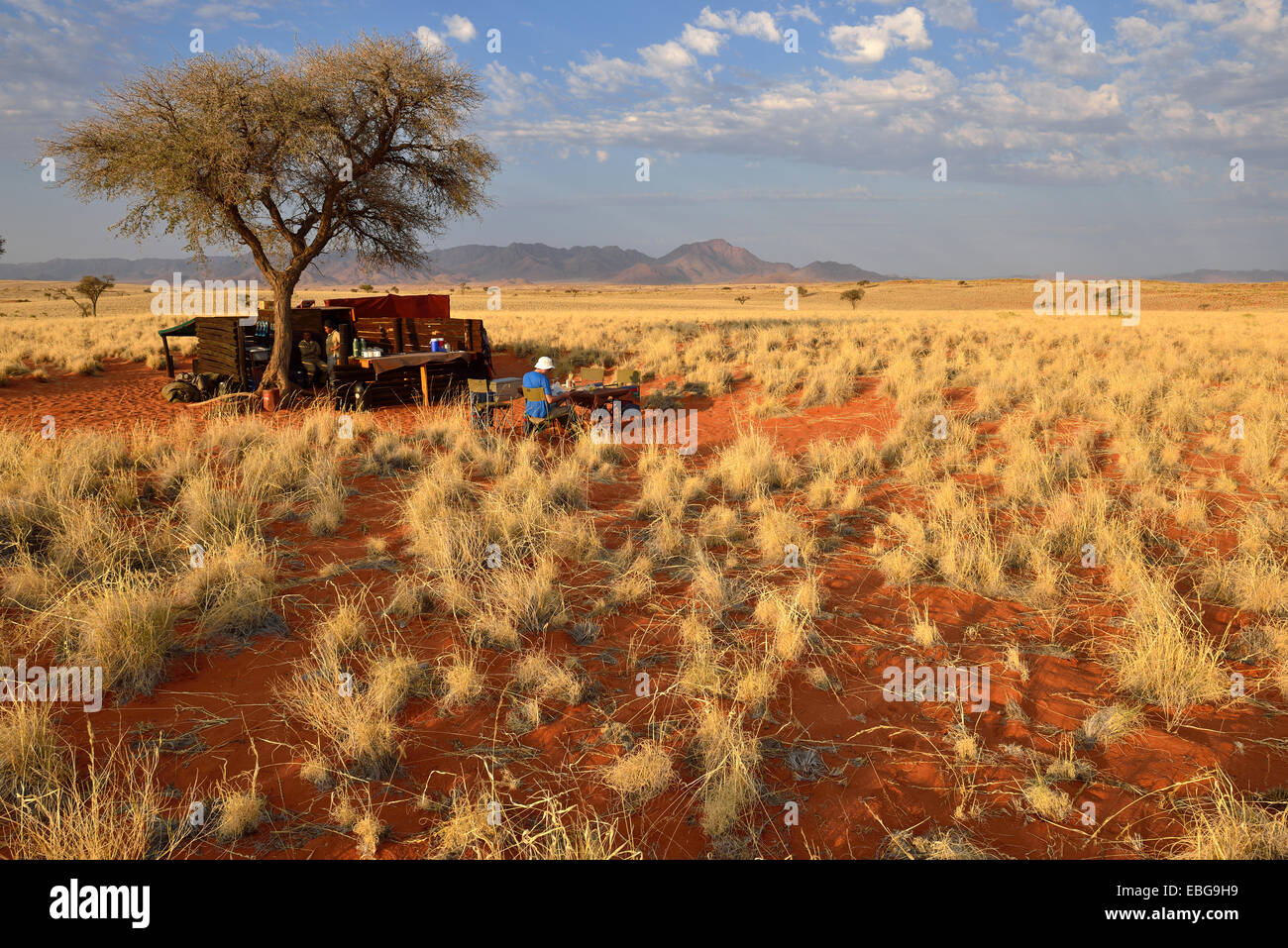 Schafberg accampamento lungo Tok Tokkie Trail, Namib Rand Riserva Naturale, Namib Desert, Namibia Foto Stock
