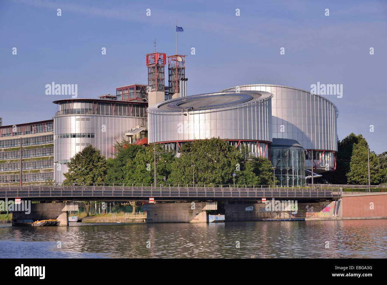 Gli edifici della Corte europea dei diritti umani di Strasburgo, dipartimento Bas-Rhin, Alsazia, Francia Foto Stock