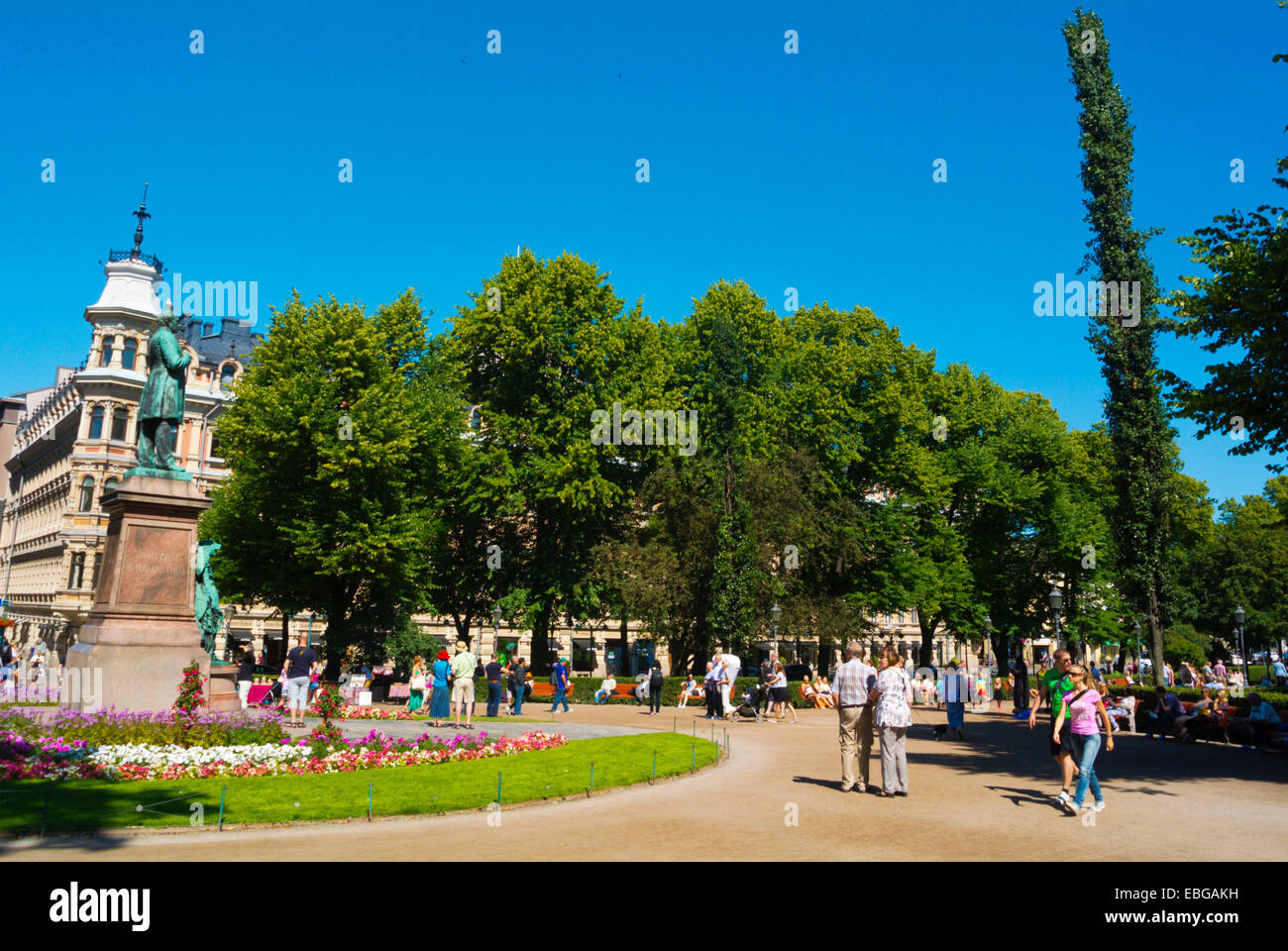 Esplanadin puisto, Esplanadi park, centro di Helsinki, Finlandia, Europa Foto Stock