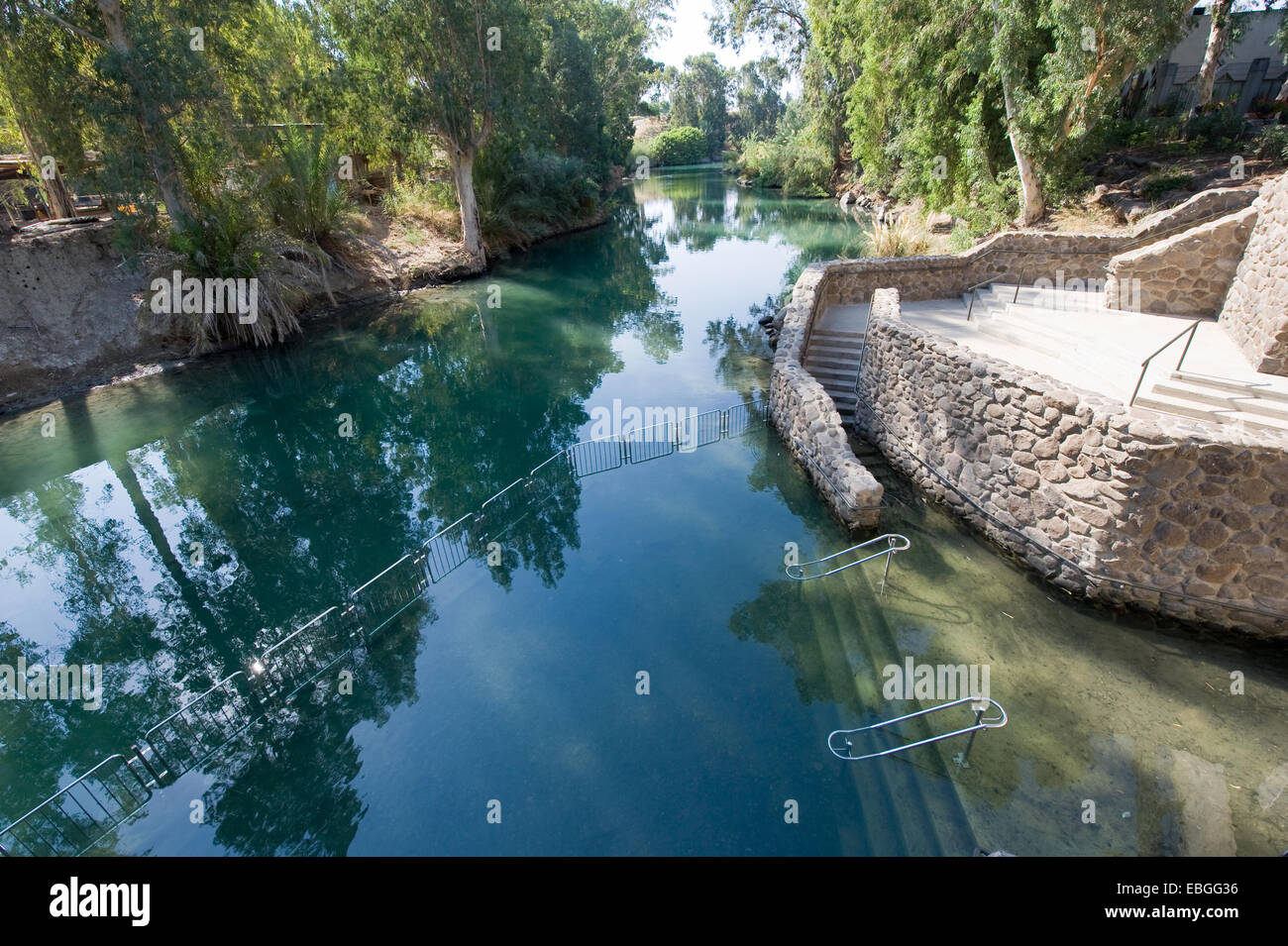 Il sito battesimale Yardenit sul fiume Giordano Foto Stock