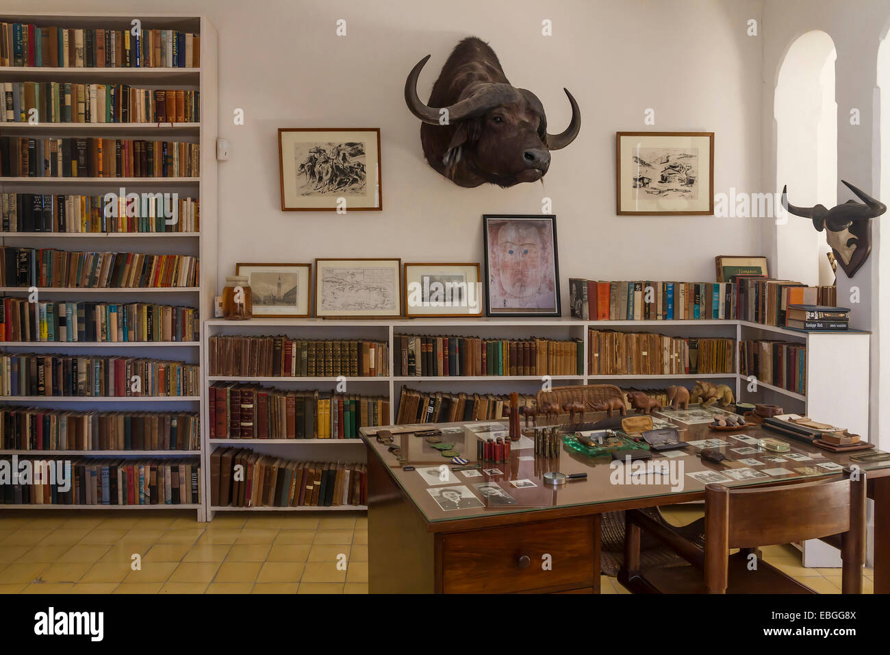 Cuba, La Habana, Ernest Hemingway house interno Foto Stock