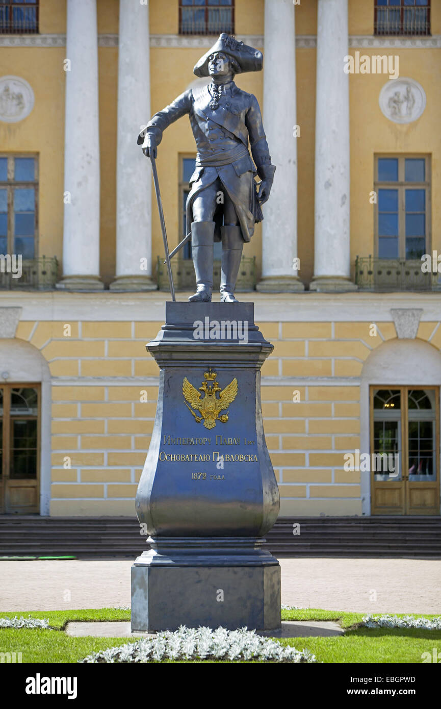 San Pietroburgo, monumento Pawlowsk Paolo I Foto Stock