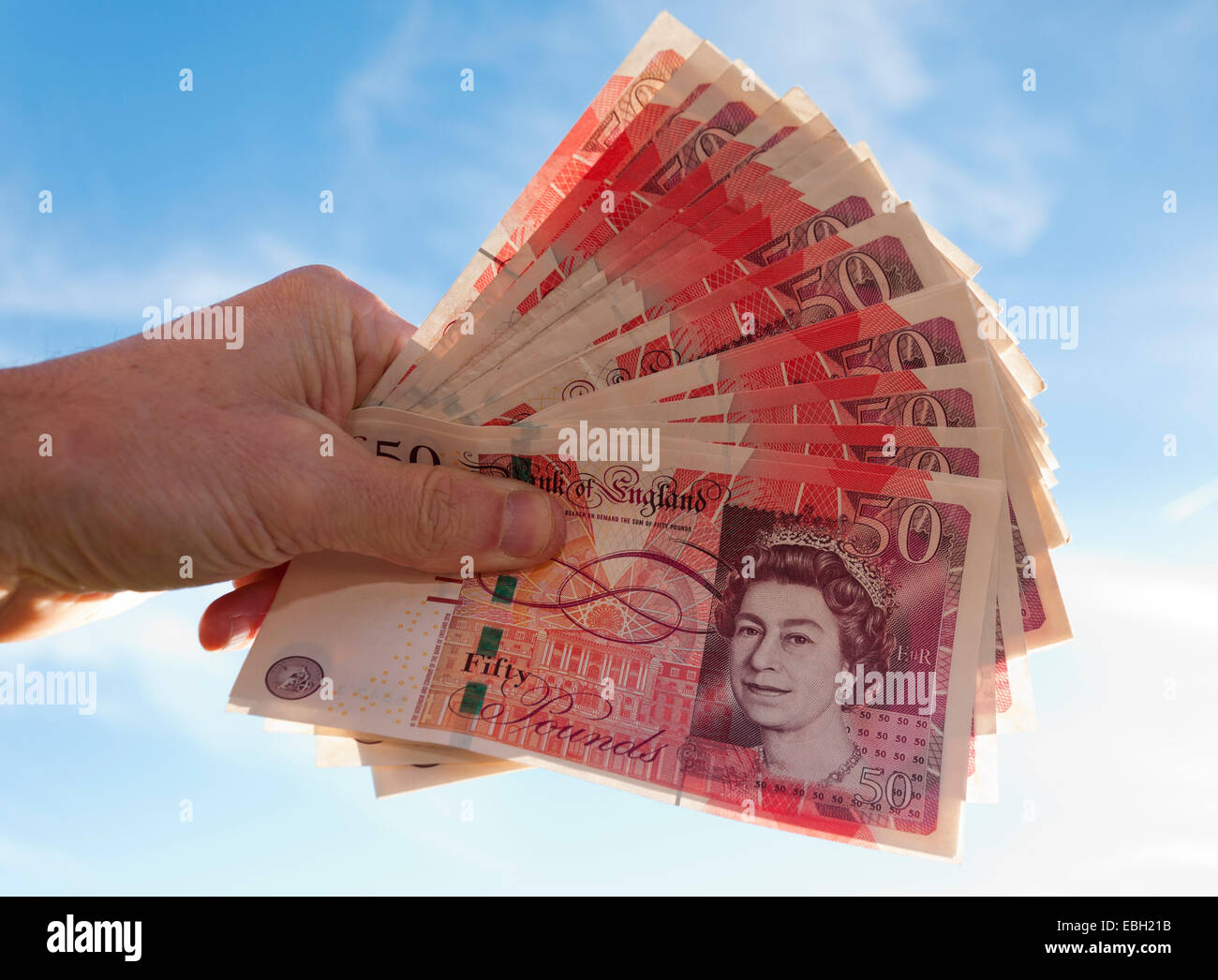 Mille libbre cinquanta pound note. Foto Stock