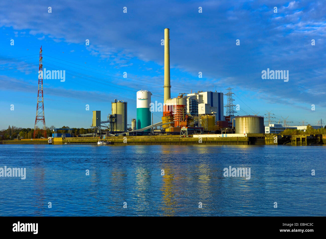Centrali elettriche a carbone in Bremen Farge al Weser, Germania, Brema Foto Stock