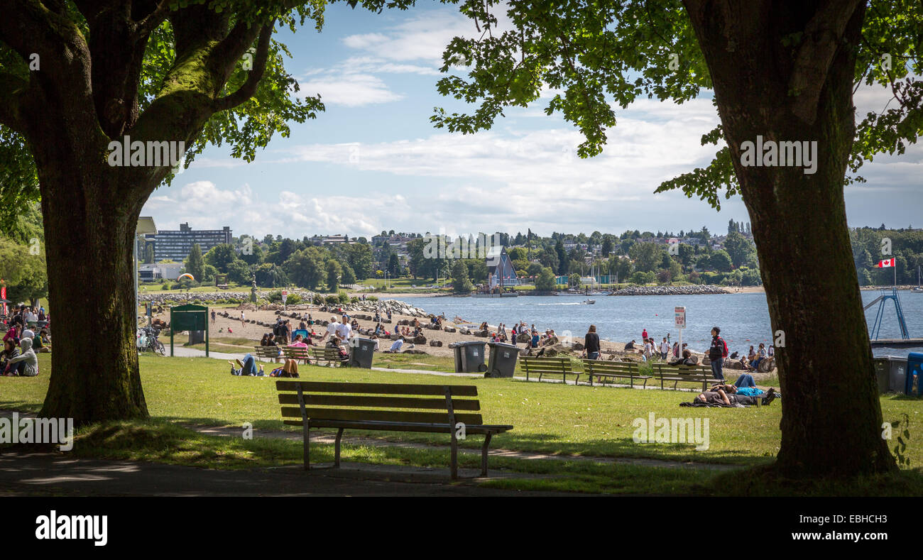 La English Bay e Stanley Park, Vancouver, British Columbia, Canada, America del Nord. Foto Stock