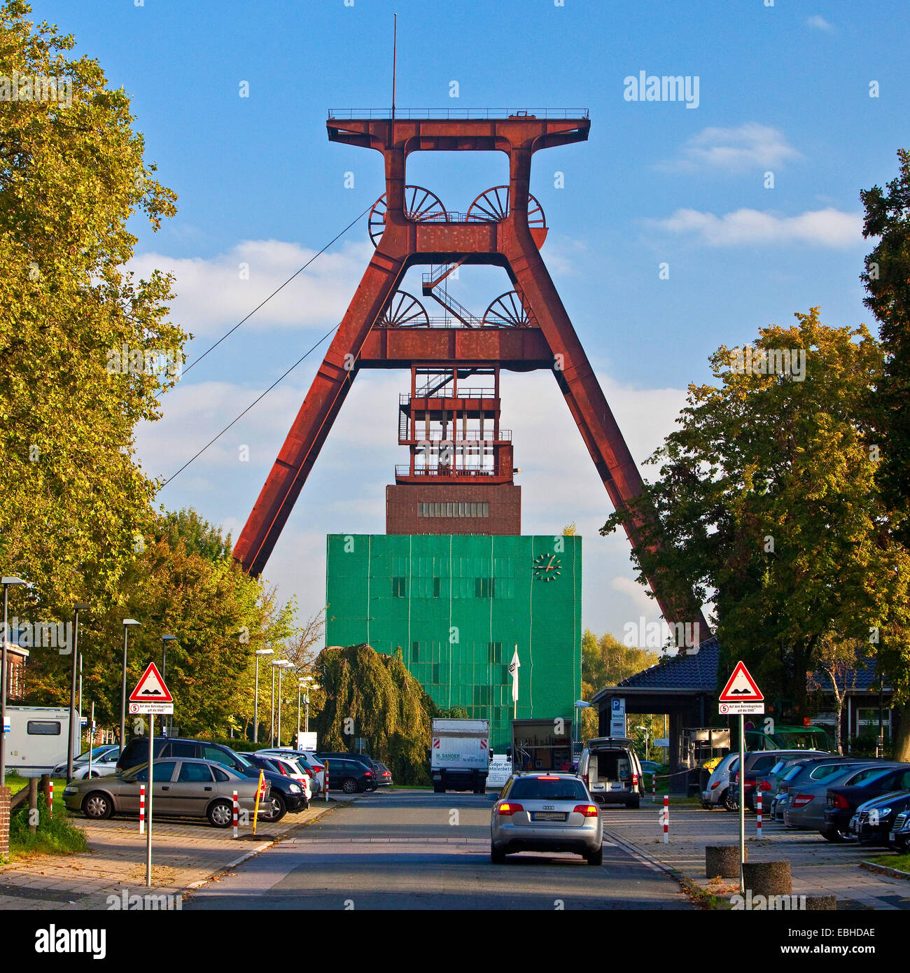 Telaio di sollevamento di pit Plutone, in Germania, in Renania settentrionale-Vestfalia, la zona della Ruhr, Herne Foto Stock