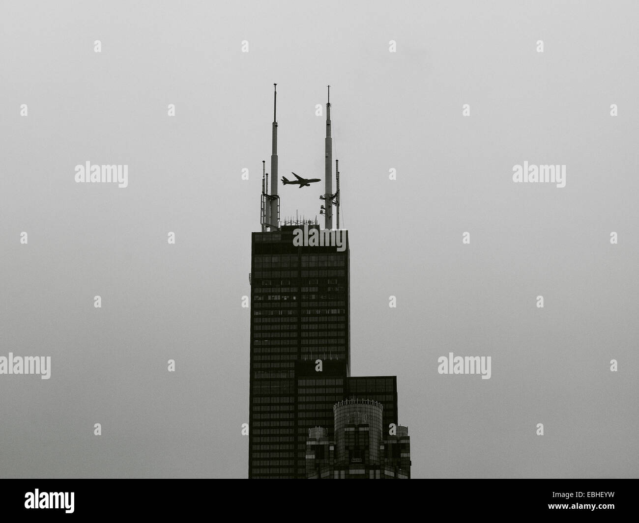 Sears (ora Willis) Torre, con un piano di distanza, Chicago, USA Foto Stock