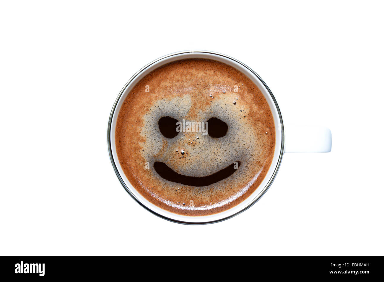 Isolato di tazza di caffè con un sorriso Foto Stock