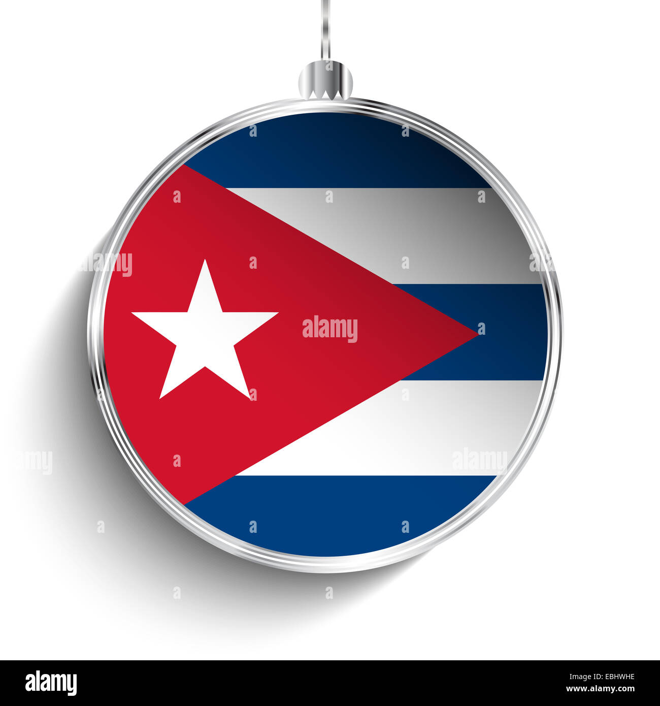 Buon Natale In Cubano.Vettore Buon Natale Sfera In Argento Con Bandiera Cuba Foto Stock Alamy