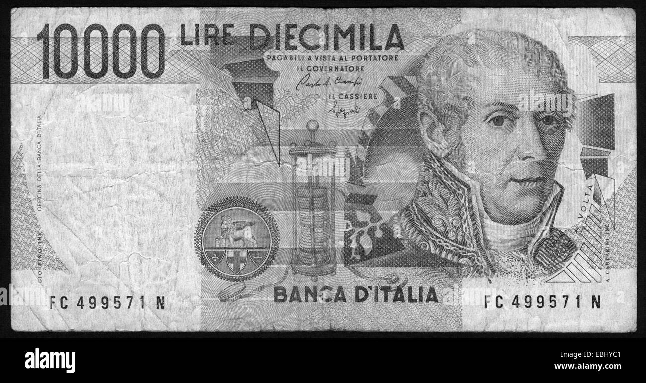 La banconota,moneta, , Italia Foto stock - Alamy