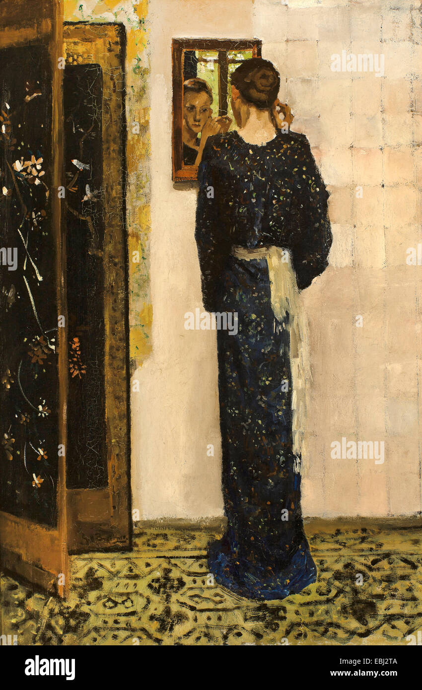 George Hendrik Breitner, orecchini. Circa 1893. Olio su tela. Museo Boijmans Van Beuningen, Rotterdam, Paesi Bassi. Foto Stock