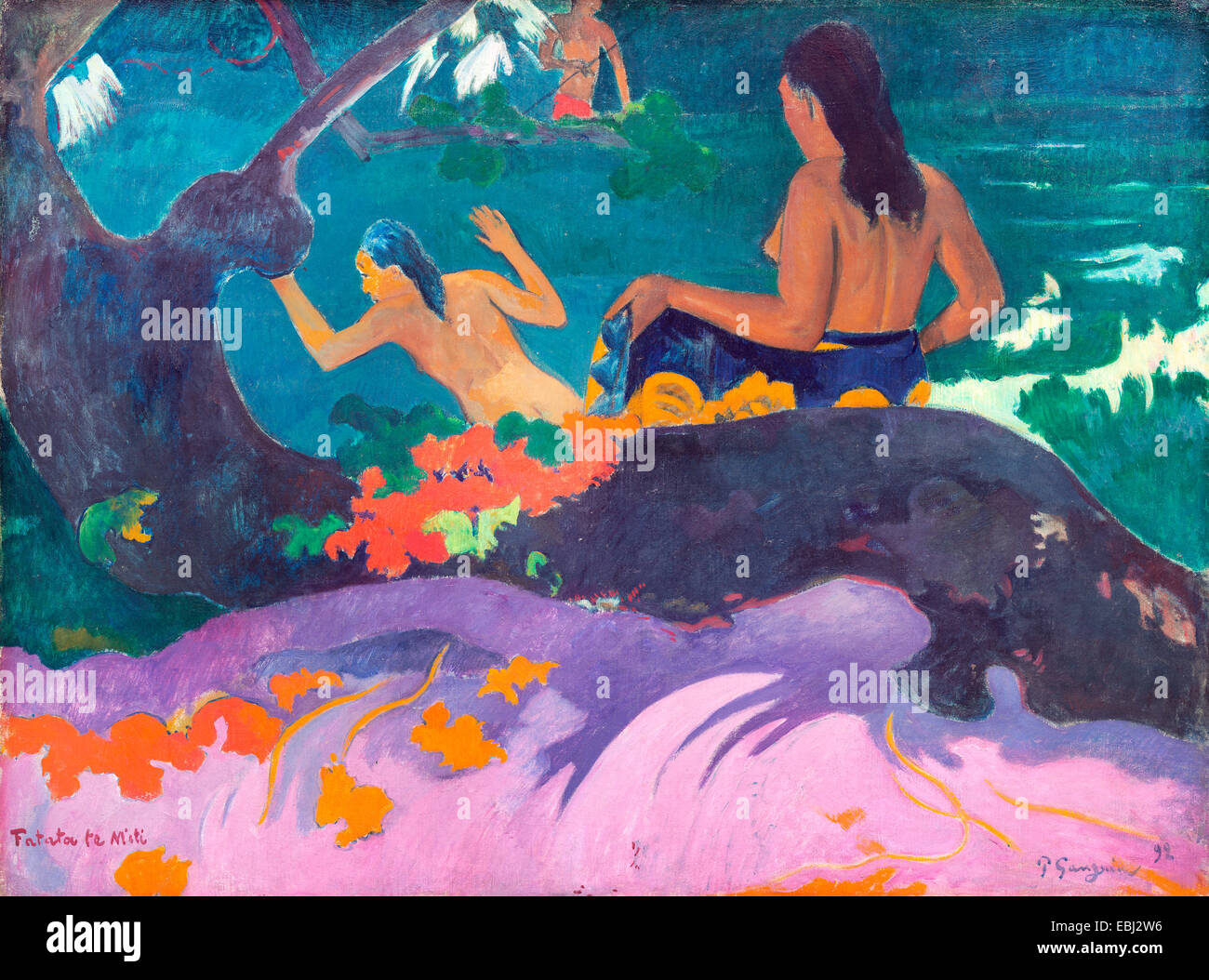 Paul Gauguin, Fatata te Miti - dal mare. 1892 olio su tela. National Gallery of Art di Washington DC, Stati Uniti d'America. Foto Stock