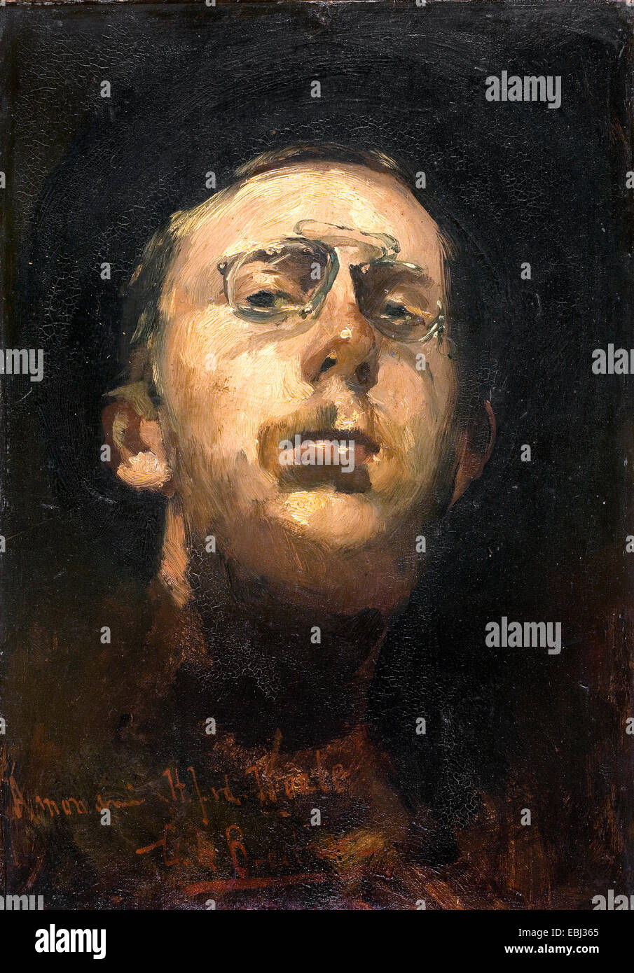 George Hendrik Breitner, autoritratto con Pince-nez. Circa 1882. Olio su tela. Gemeentemuseum Den Haag (L'Aia), l'Aia, Olanda Foto Stock