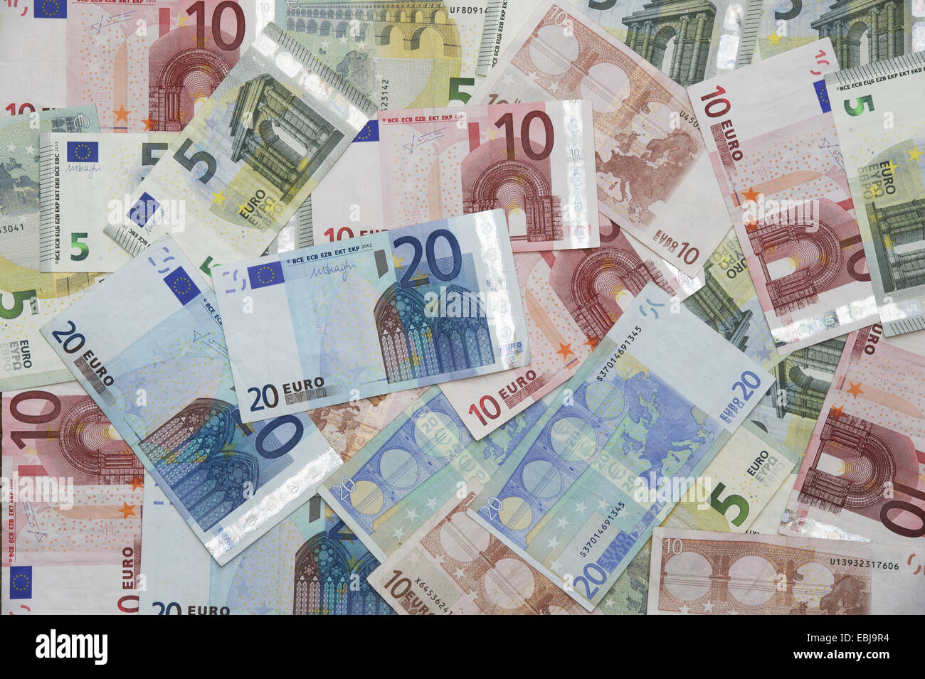 Le banconote in euro. Di euro Foto Stock